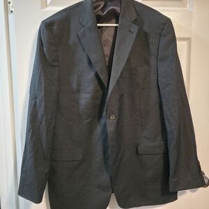 Lauren Canadian Made Ralph Lauren Dark Gray Blazer In Wool.